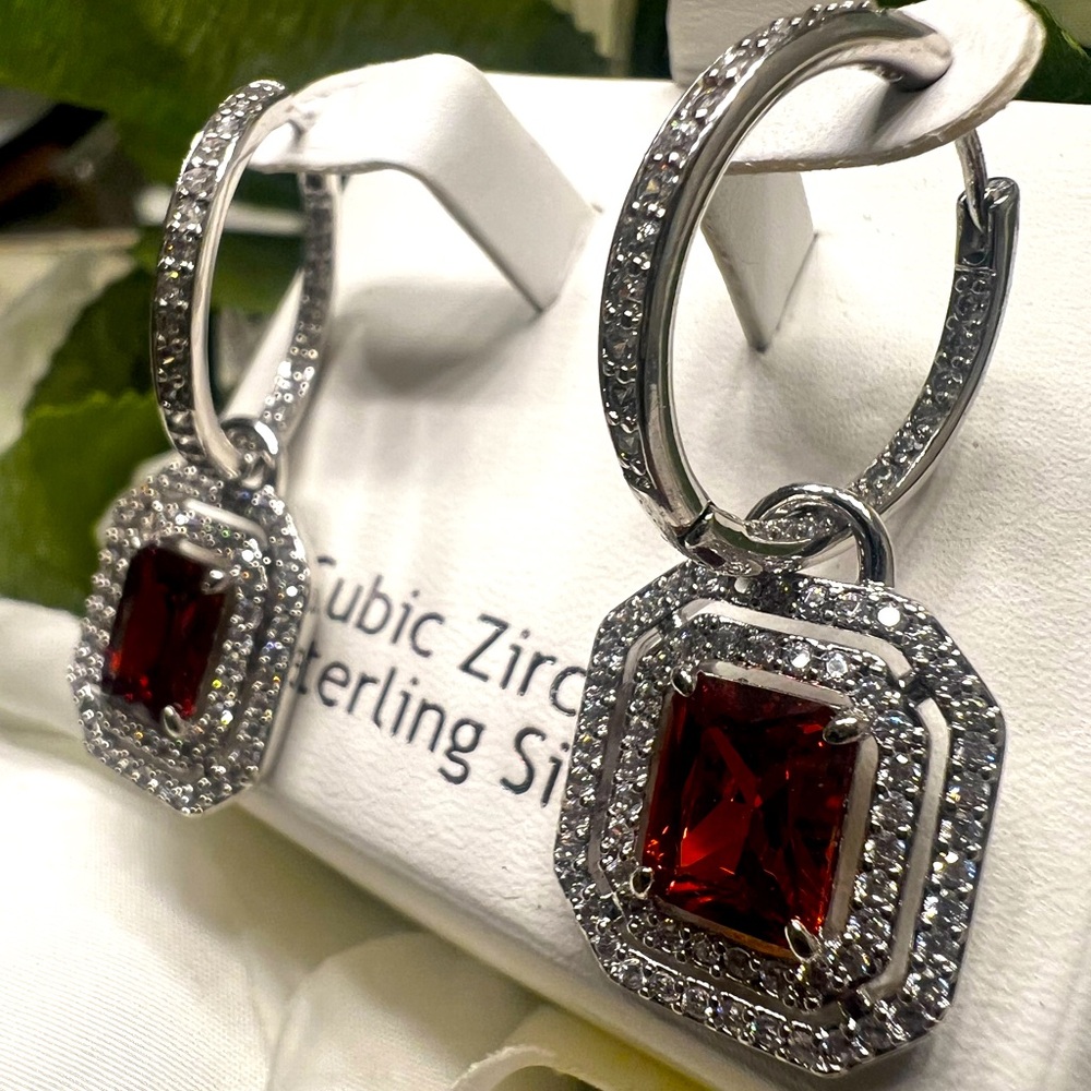 Red Garnet Hoops